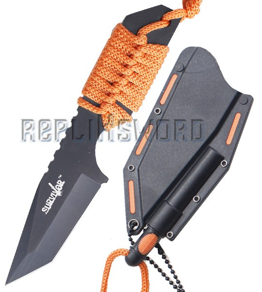 Petit Couteau de Survie Orange Collier HK-762OR