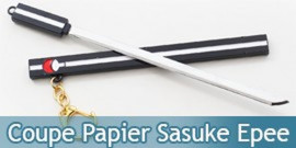 Coupe Papier Sasuke Epee Noir Naruto 17cm Ouvre Lettre