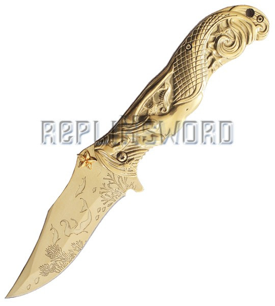 Couteau de Poche Gold Sirene MC-A013GD Couteau de Poche Gold Sirene MC-A013GD