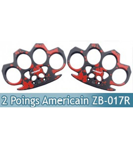 Set 2 Poing Americain Acier Death Red ZB-017RX2