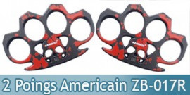 Set 2 Poing Americain Acier Death Red ZB-017RX2