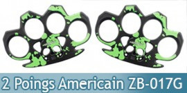 Set 2 Poing Americain Acier Death Green ZB-017GX2