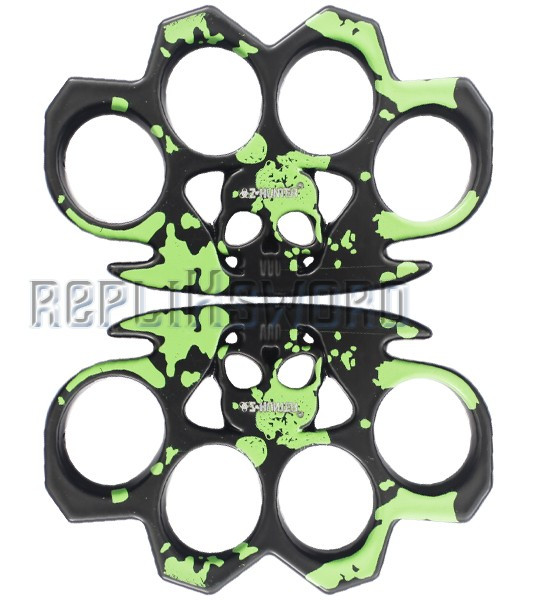 Set 2 Poing Americain Acier Death Green ZB-017GX2 Set 2 Poing Americain Acier Death Green ZB-017GX2