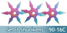 Set 3 Shurikens Rainbow Etoile a Lancer  90-16CX3