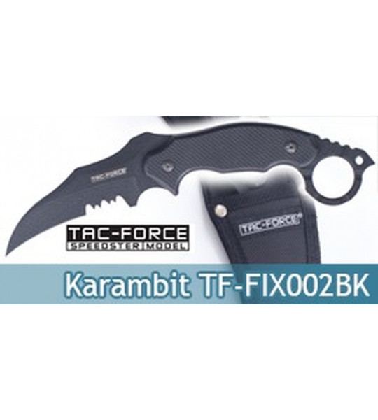 Couteau Karambit Lame Fixe Poignard Tac Force TF-FIX002BK