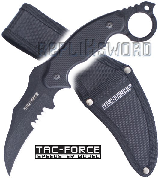 Couteau Karambit Lame Fixe Poignard Tac Force TF-FIX002BK