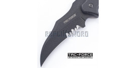 Couteau Karambit Lame Fixe Poignard Tac Force TF-FIX002BK