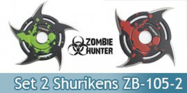 Set 2 Shurikens Circulaire Etoile Zombie Hunter ZB-105-2