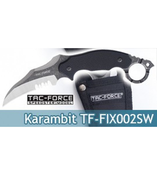 Couteau Karambit Lame Fixe Poignard Tac Force TF-FIX002SW