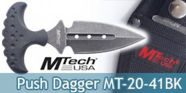 Couteau Push Dagger Tactique Black MT-20-41BK