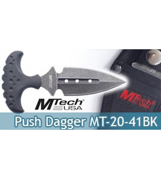 Couteau Push Dagger Tactique Black MT-20-41BK