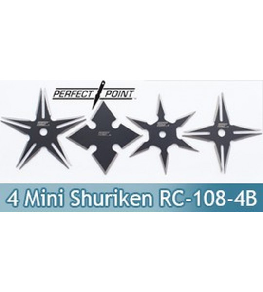 Lot 4 Mini Shurikens Ninja Etoile de Lancer RC-108-4B