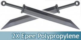 Lot 2 Epees Polypropylene Sabre Noir E476-PPV2X2