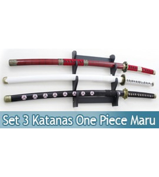 Pack 3 Katanas Tranchants Zoro One Piece Sabre Lame Maru