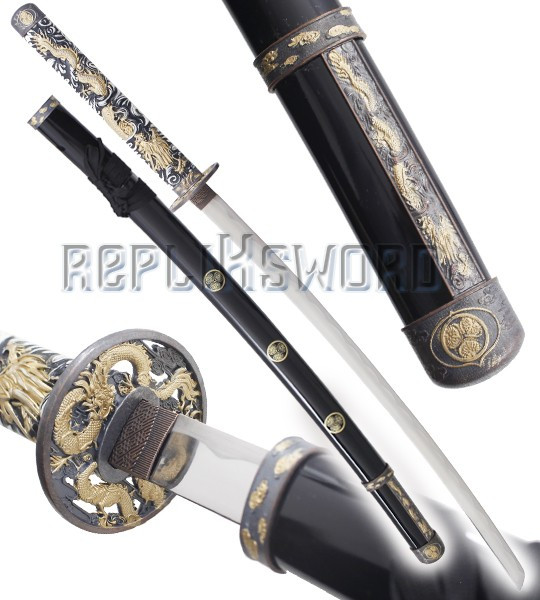 Katana Decoration Gold Dragon Epee Sabre