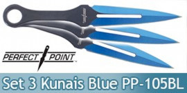 Set 3 Kunais a Lancer Blue Edition Perfect Point