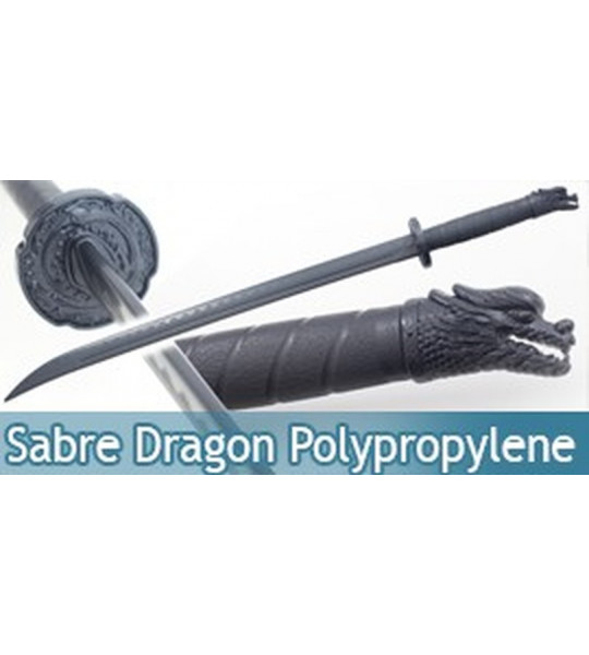 Epee Polypropylene Sabre Noire Dragon Entrainement