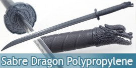 Epee Polypropylene Sabre Noire Dragon Entrainement