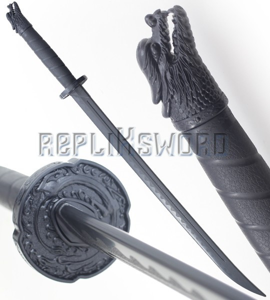 Epee Polypropylene Sabre Noire Dragon Entrainement