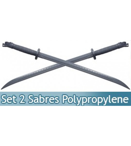 Pack 2 Epees Polypropylene Sabre Noire Dragon