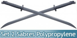 Pack 2 Epees Polypropylene Sabre Noire Dragon