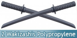 Pack 2 Epees de Combat Wakizashi Polypropylene 60cm
