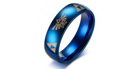 Bague Zelda Anneau Tri Force Link Bijoux Bleu