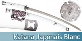 Katana Japonais Blanc Decoration Epee Sabre Replique