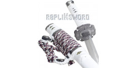 Katana Japonais Blanc Decoration Epee Sabre Replique