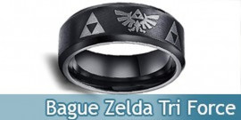 Bague Zelda Anneau Tri Force Link Bijoux Noir