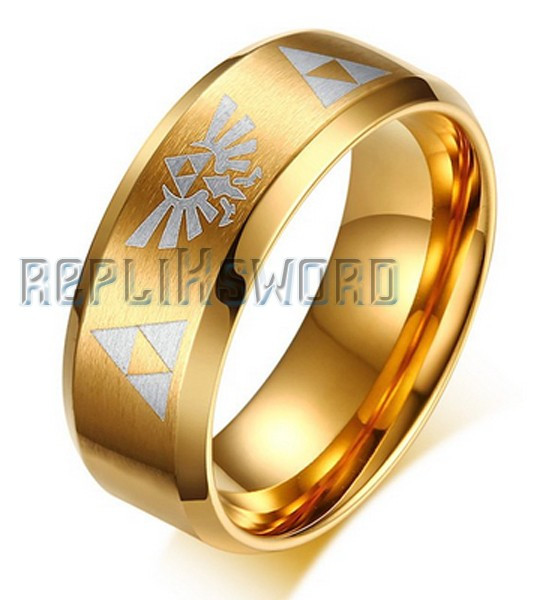 Bague Zelda Anneau Tri Force Link Bijoux Doré