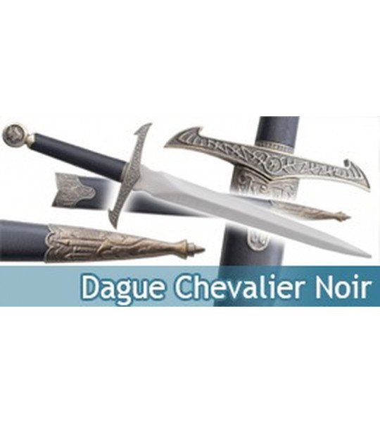 Dague Medievale Chevalier Noir Couteau