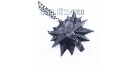 Pendentif The Witcher Tete de Loup Acier + Chaine Bijoux