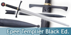 Epee des Templiers Chevalier Replique Black Edition