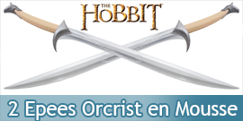 Pack 2 Epees en Mousse Le Hobbit Orcrist en Latex Sabre de Thorin