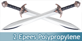 Lot 2 Epees de Combat en Polypropylene 82cm Entrainement Glaive de Frappe