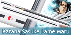 Katana NARUTO - SASUKE Black Edition - Lame Bois (SUPPORT JAPONAIS