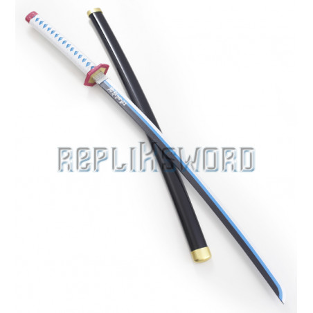 Sabre En Bois Demon Slayer Mitsuri Kanroji - Réplique Décorative 102 Cm - Fourreau Et Présentoir Inclus