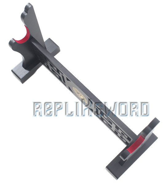 Support de bureau pour 2 katanas, bois naturel (38x26 cm.) ⚔️ Boutique