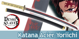 Katana japonais véritable tranchant en acier froid 1060 – Épée de samouraï  Tanjiro d'entraînement (thème orchidée) : : Sports et Plein air