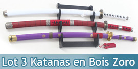 Katana en bois cosplay Roronoa Zoro One Piece – couteaux bushido