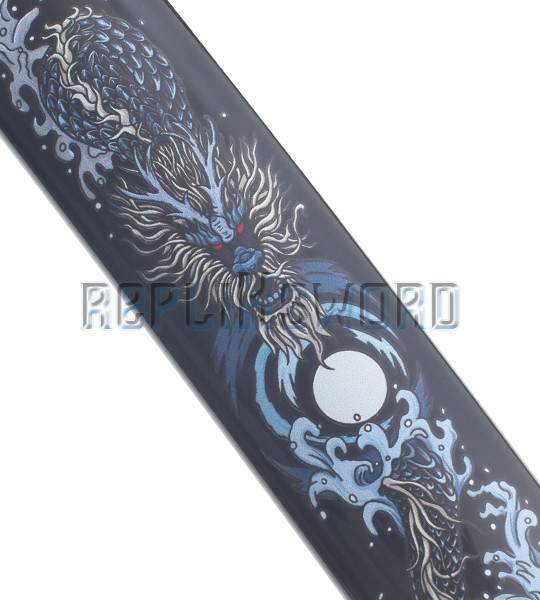 katana decorativa fodero bianco con incisioni ZS688 generico