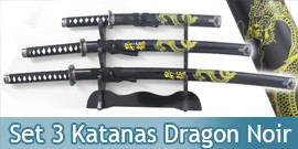Set 3 Katanas Dragon Epée...