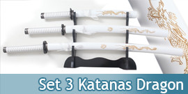 Set 3 Katanas Blanc Gold...