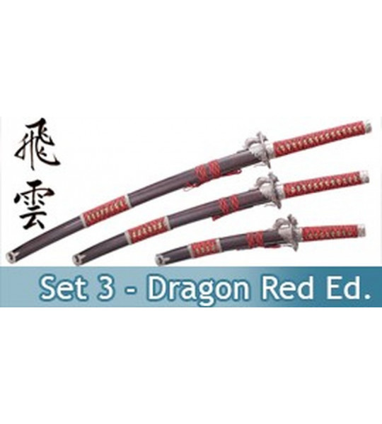Katana Set 3 - Dragon Red Edition
