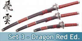 Katana Set 3 - Dragon Red Edition