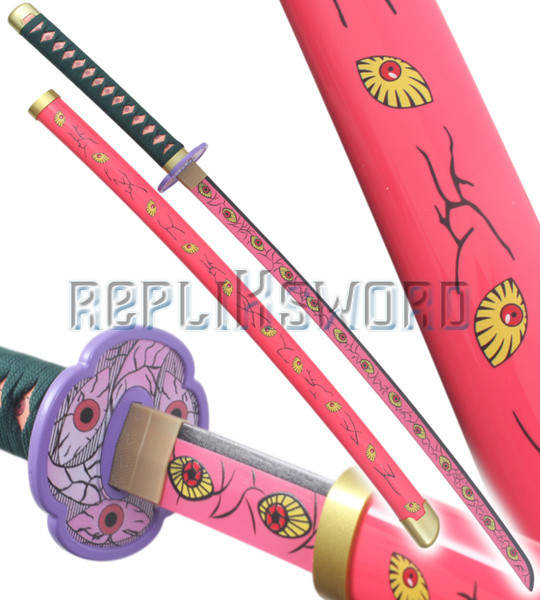 Katana Demon Slayer Bois Katana En Bois Demon Slayer Tanjiro Version 2 - Réplique Décorative 103cm Avec Fourreau Et Presentoir Sabre Decoration Anime