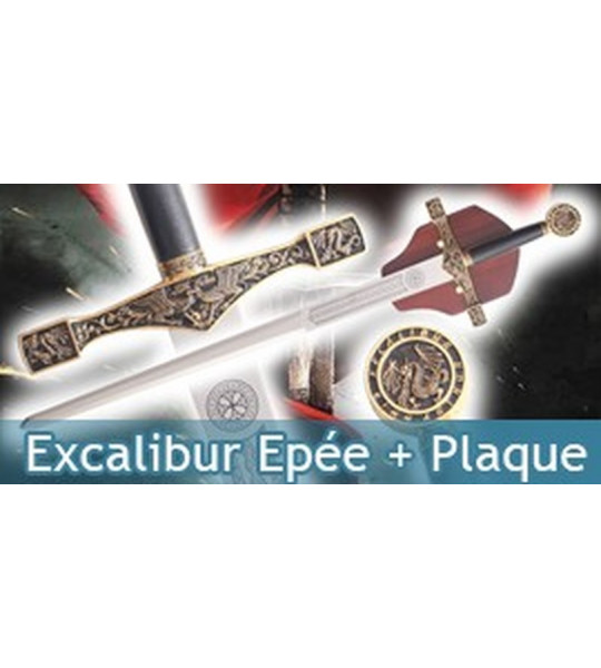 Excalibur Epée + Plaque Murale
