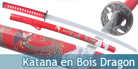 Katana en Bois Dragon Rouge...