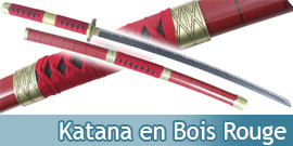 Katana en Bois Cosplay Rouge